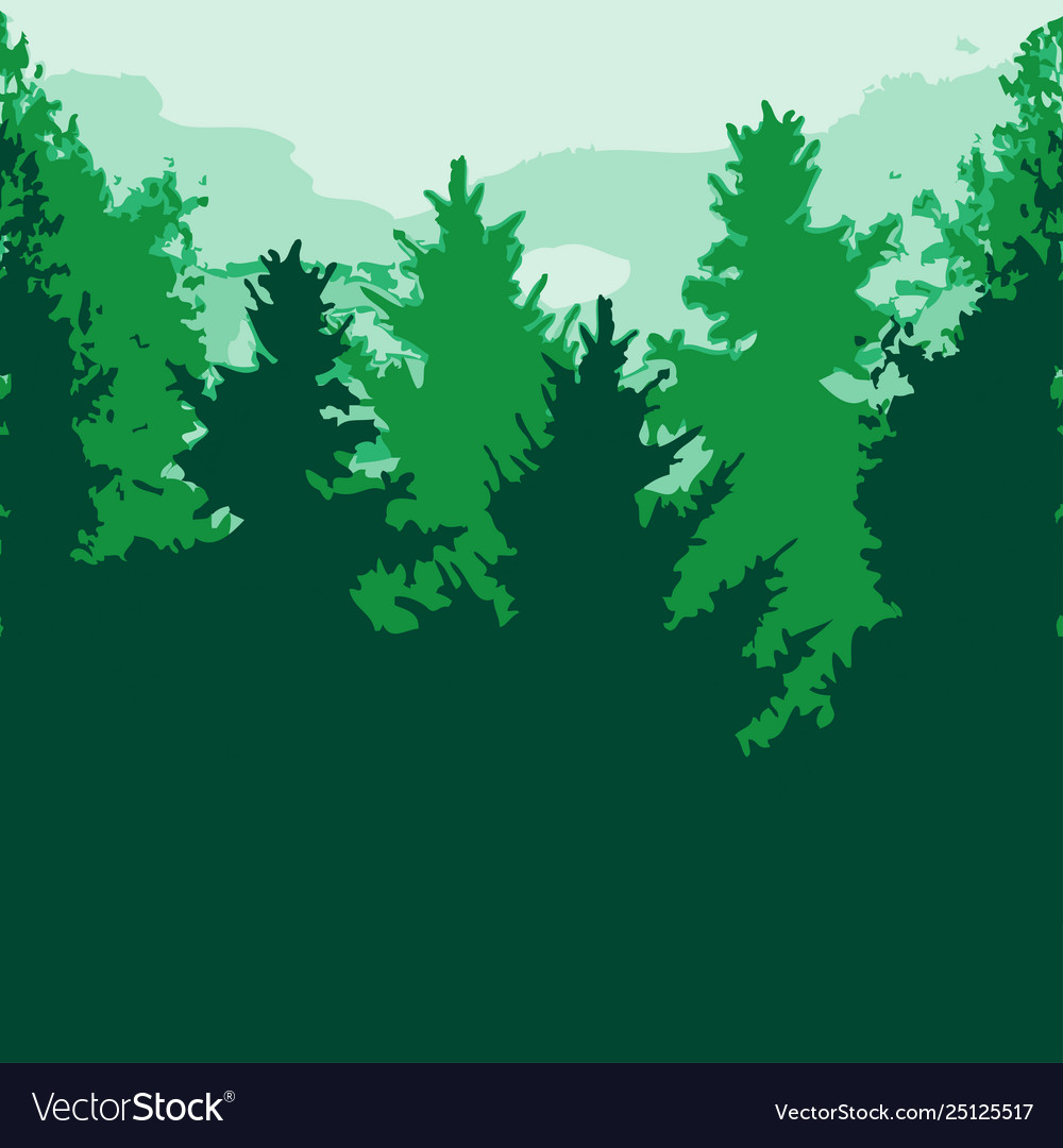 Fir trees seamless pattern