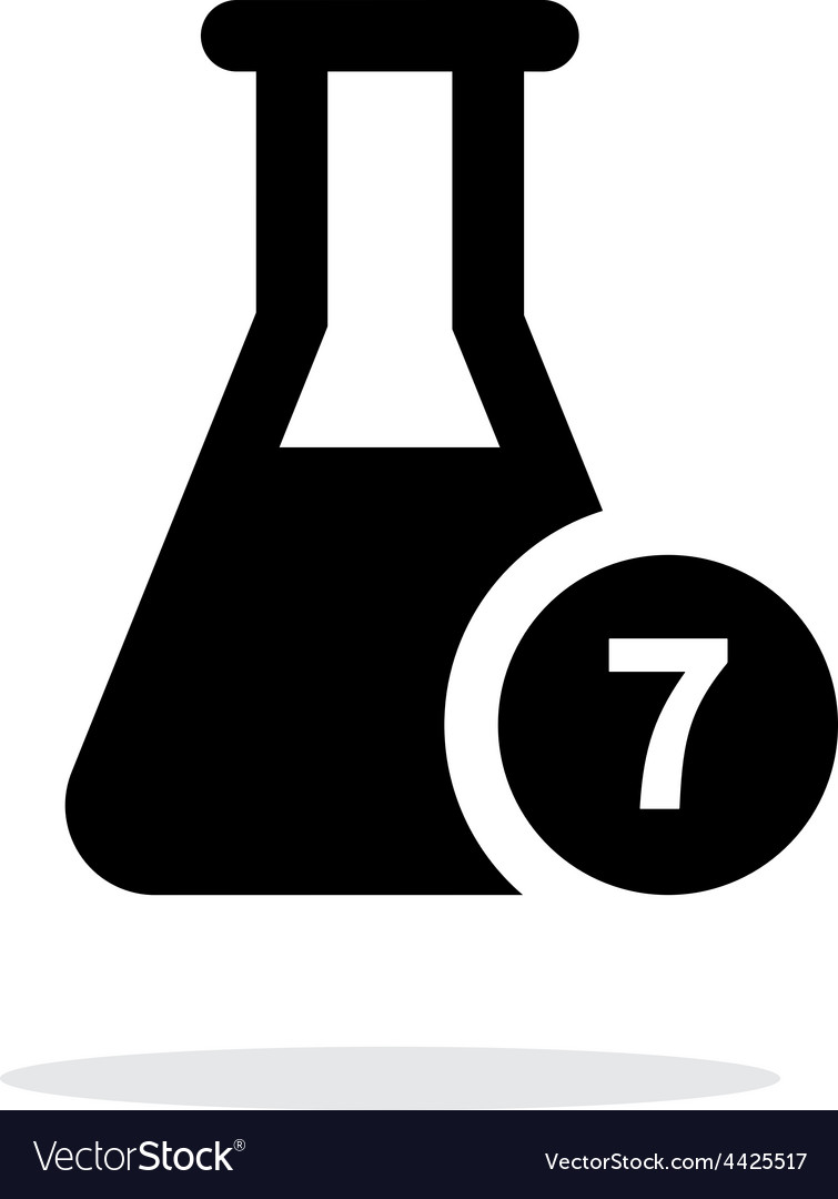 Flask mit Nummer einfaches Icon auf weißem Hintergrund