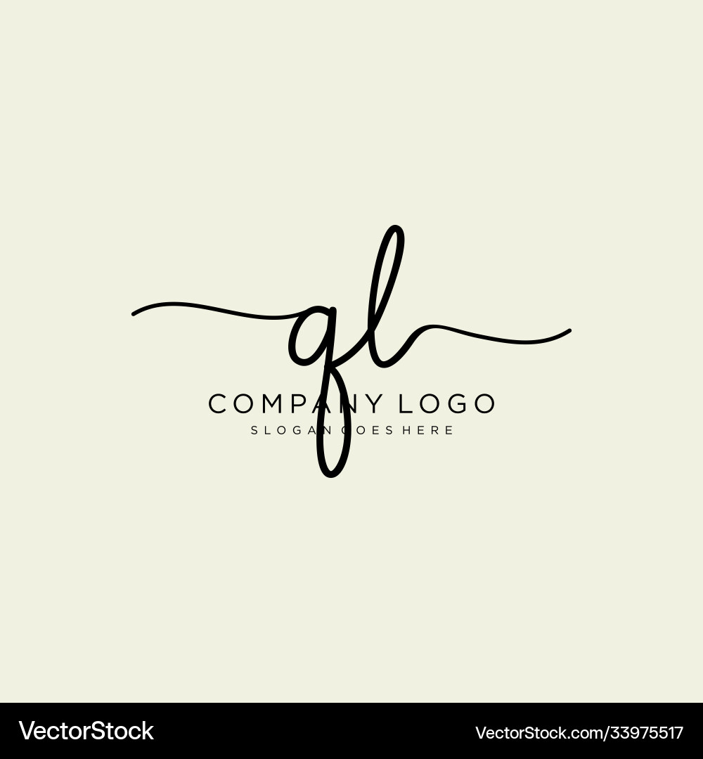 Initial ql handwriting logo with circle template Vector Image