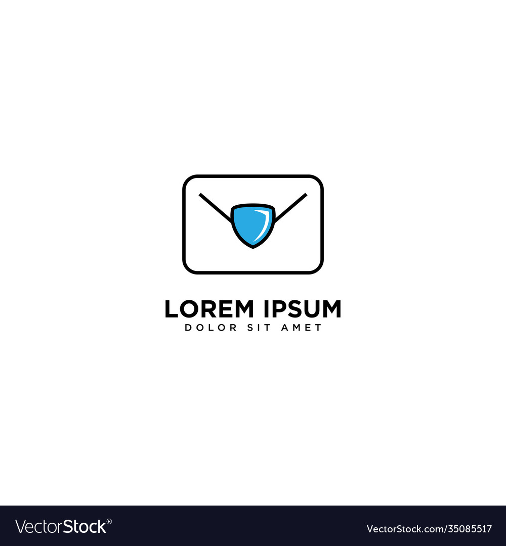Mail protect design communication simple vector image Mail protect design communication simple