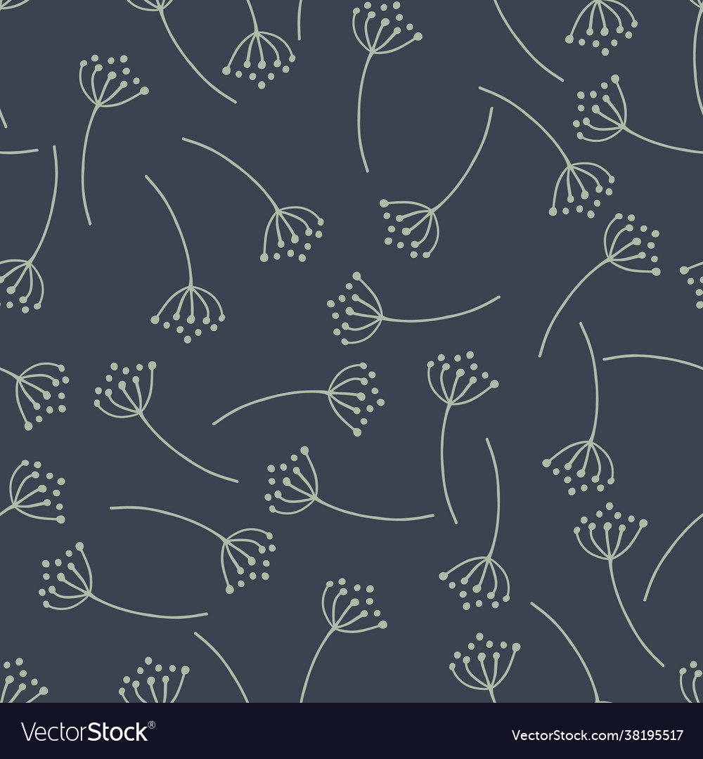 Random nature seamless pattern with outline vector image Random nature seamless pattern with outline