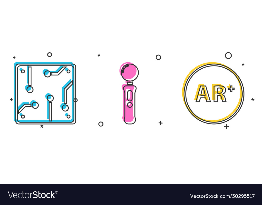 Set processor gamepad and ar augmented reality vector image Set processor gamepad and ar augmented reality