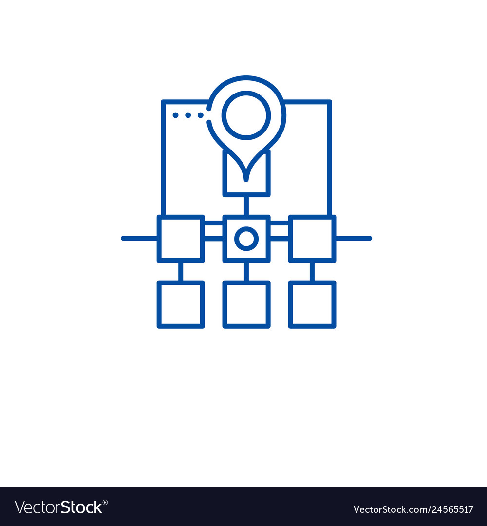 Sitemap Webstruktur Linie Icon Konzept