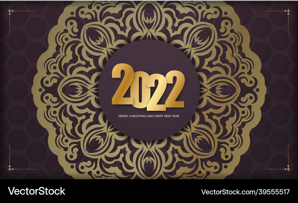 Template greeting brochure 2022 happy new year Vector Image