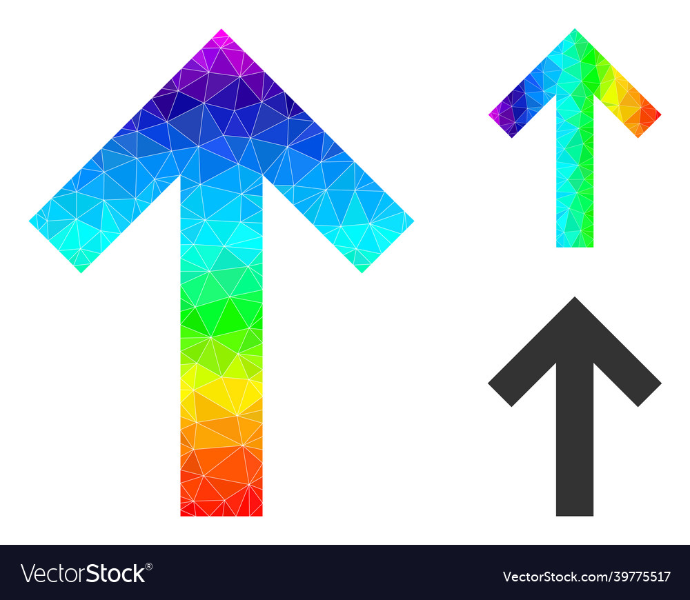 Triangle filled arrow up icon with spectral vector image Triangle filled arrow up icon with spectral