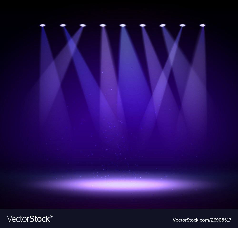 Various Stage Lights In Dark Spotlight On Vector Image Various Stage Lights In Dark Spotlight