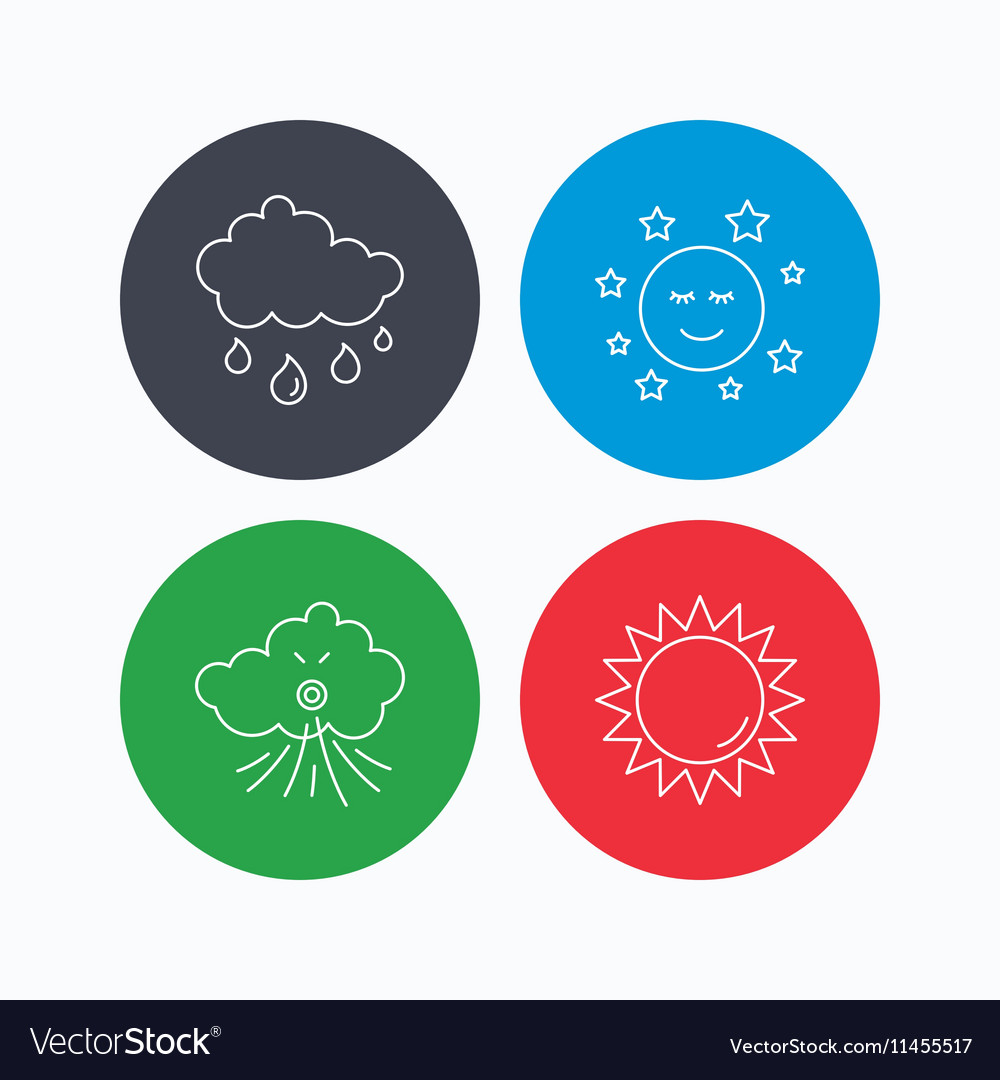 Weather sun and rain icons