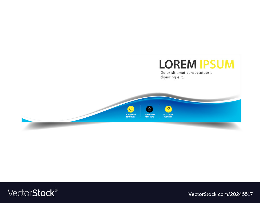 Web Banner Abstract Yellow Wave Background Vector Image