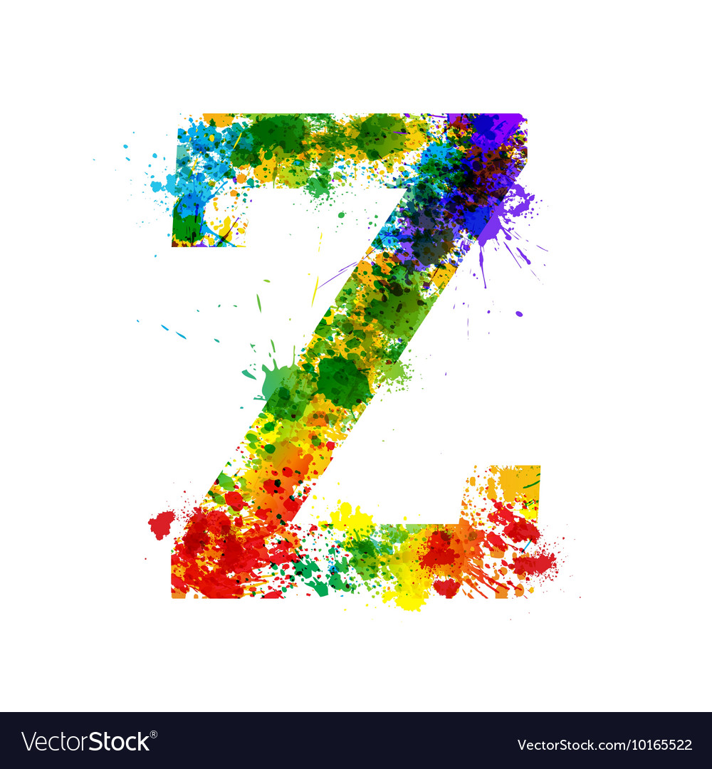 Color paint splashes gradient font