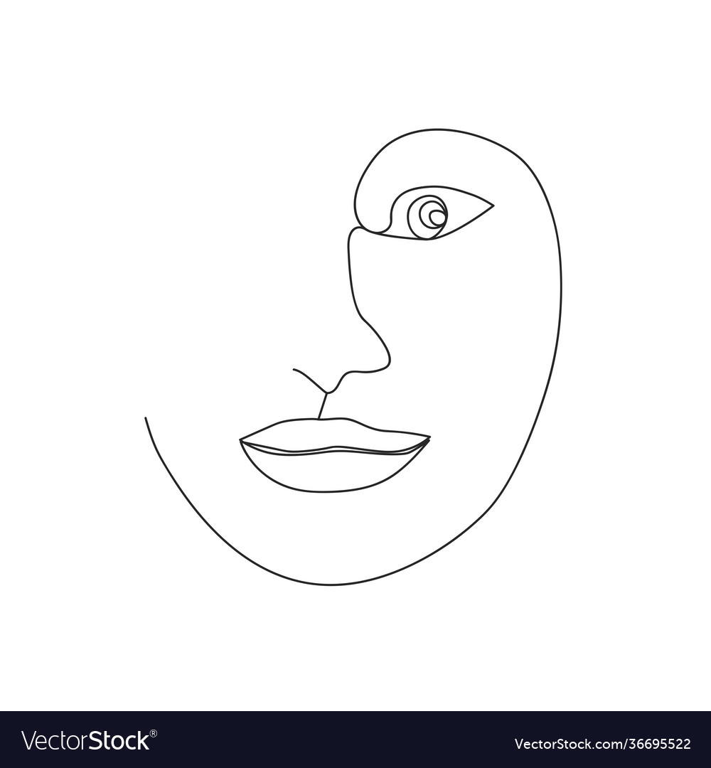 Continuous line drawing set faces Royalty Free Vector Image