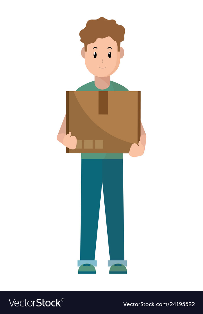 Delivery guy with box