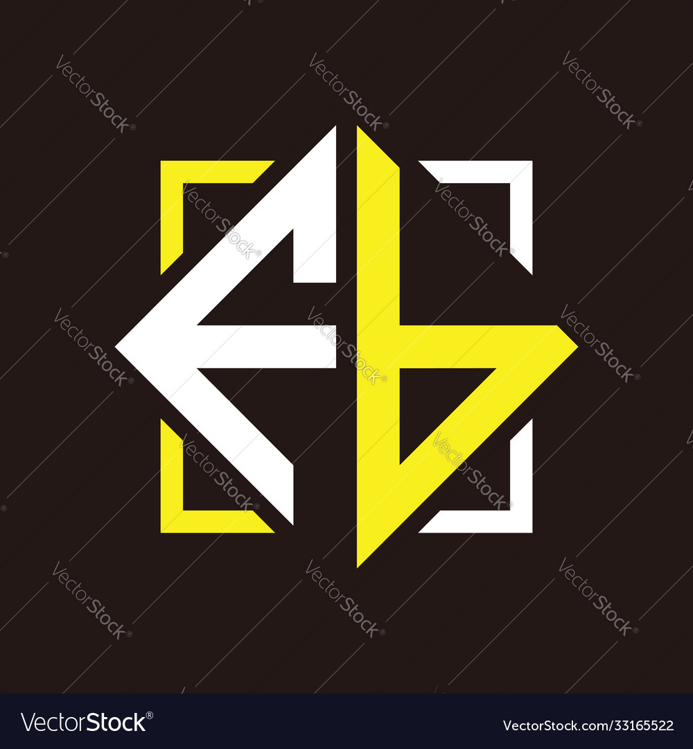 F b initials quadrangle monogram with square
