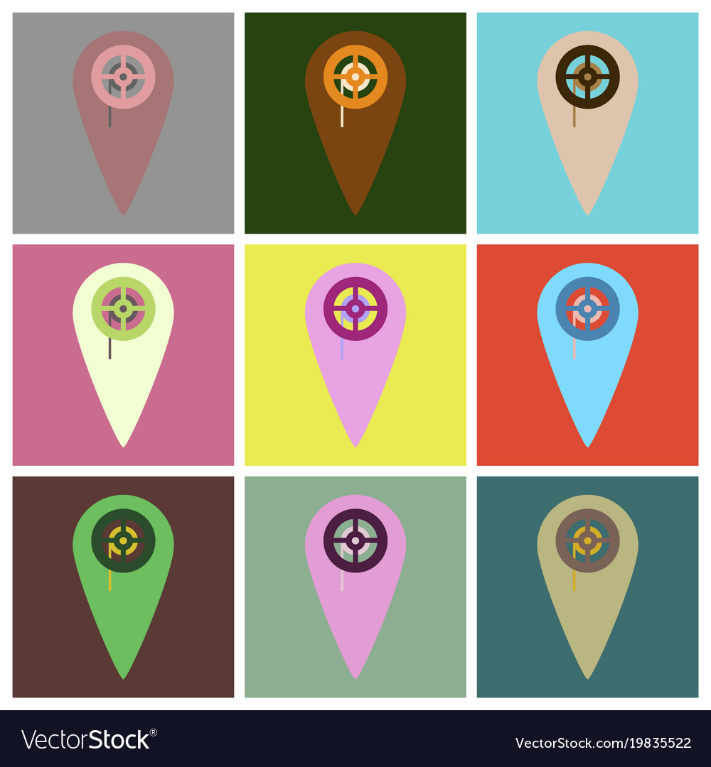 Flat icons set pointer cinema