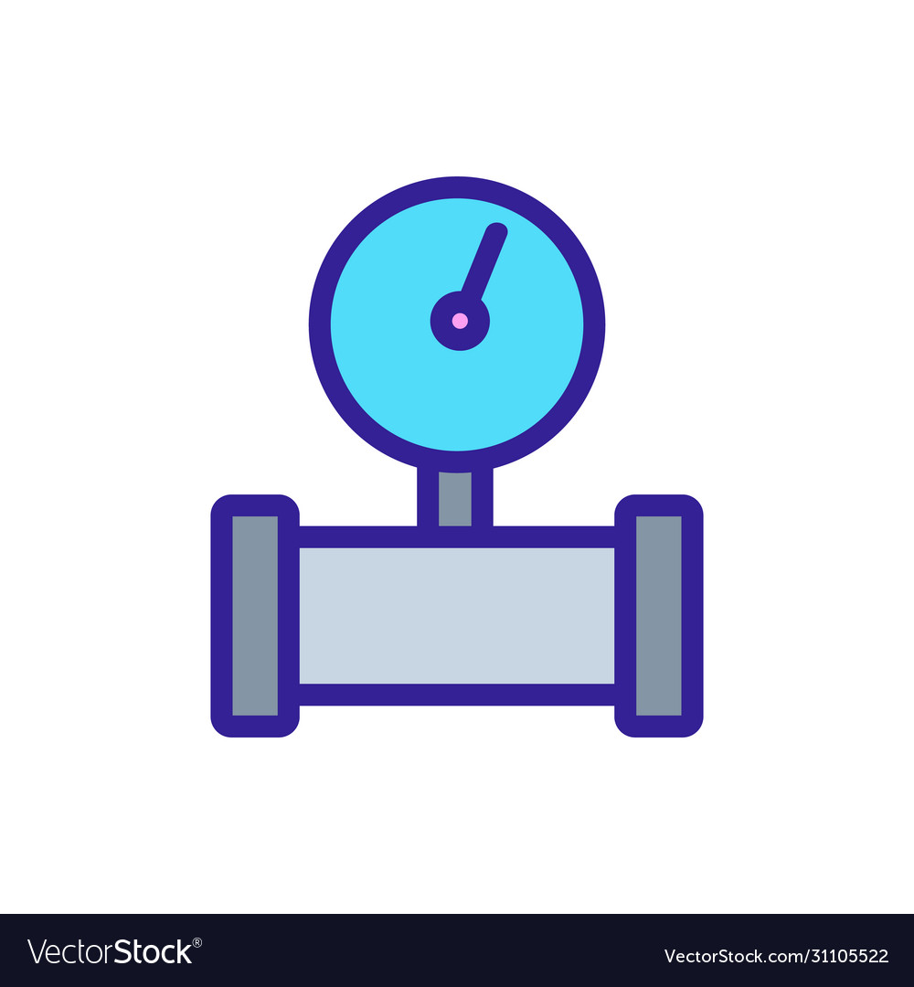 Horizontal pipe meter icon outline Royalty Free Vector Image