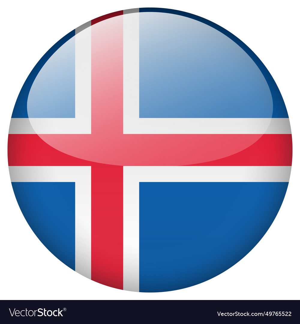 Iceland flag button Royalty Free Vector Image - VectorStock