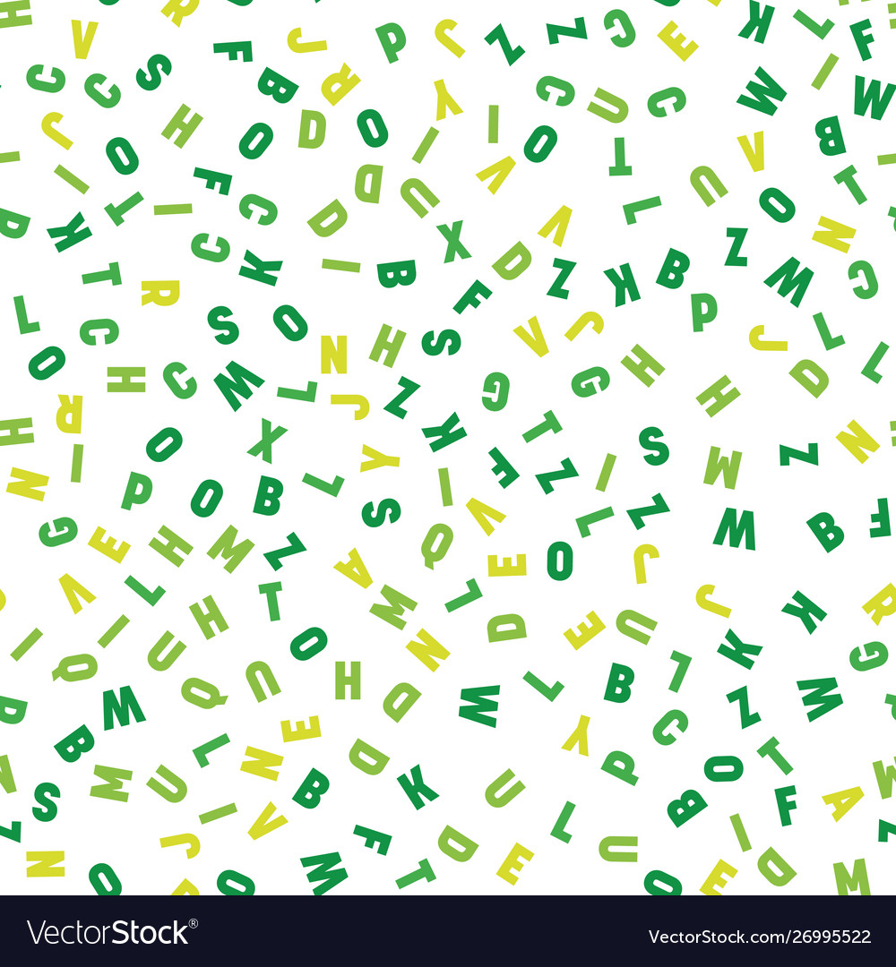 Seamless pattern colorful letters random order