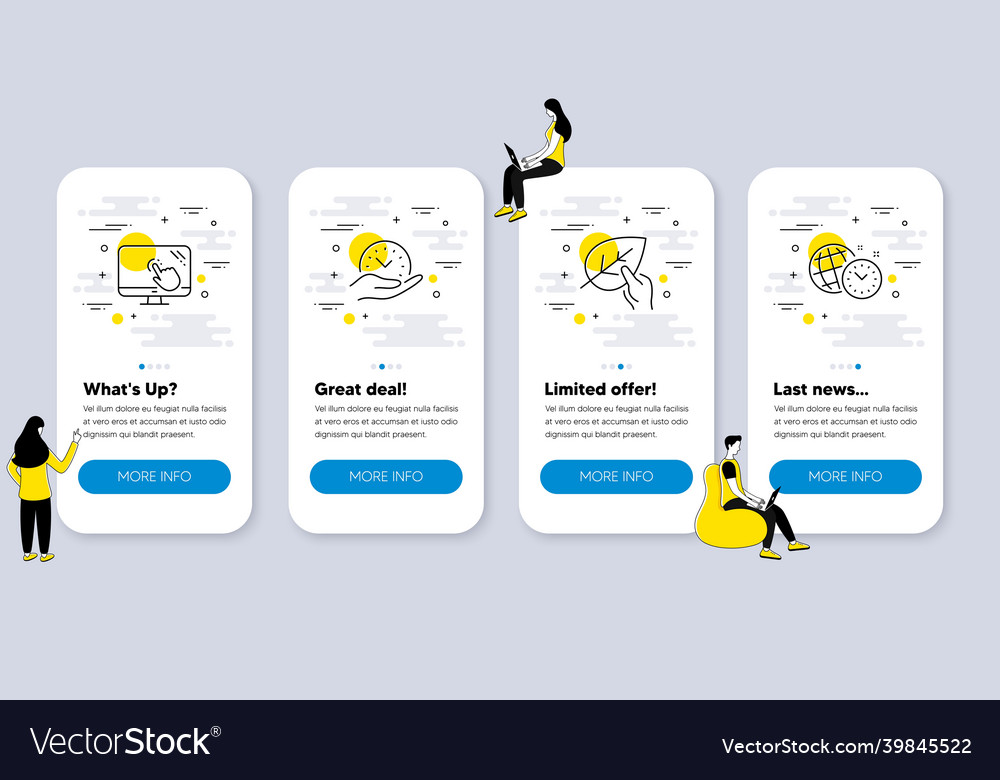 Set of science icons such as touch screen