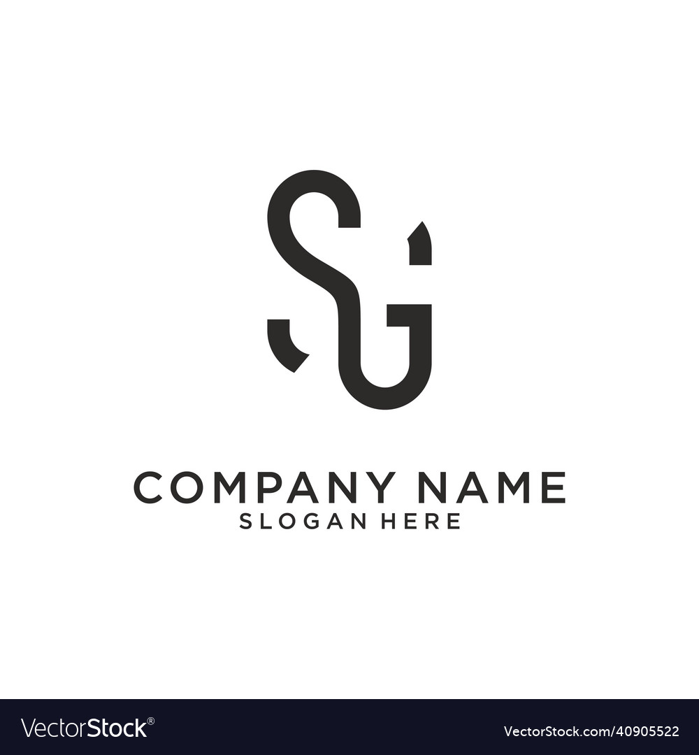 Sg oder gs Buchstaben Logo Design Template