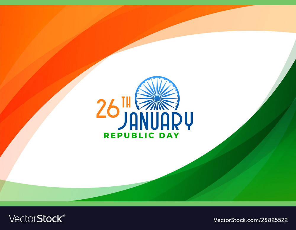 Stylish indian republic day wavy background design