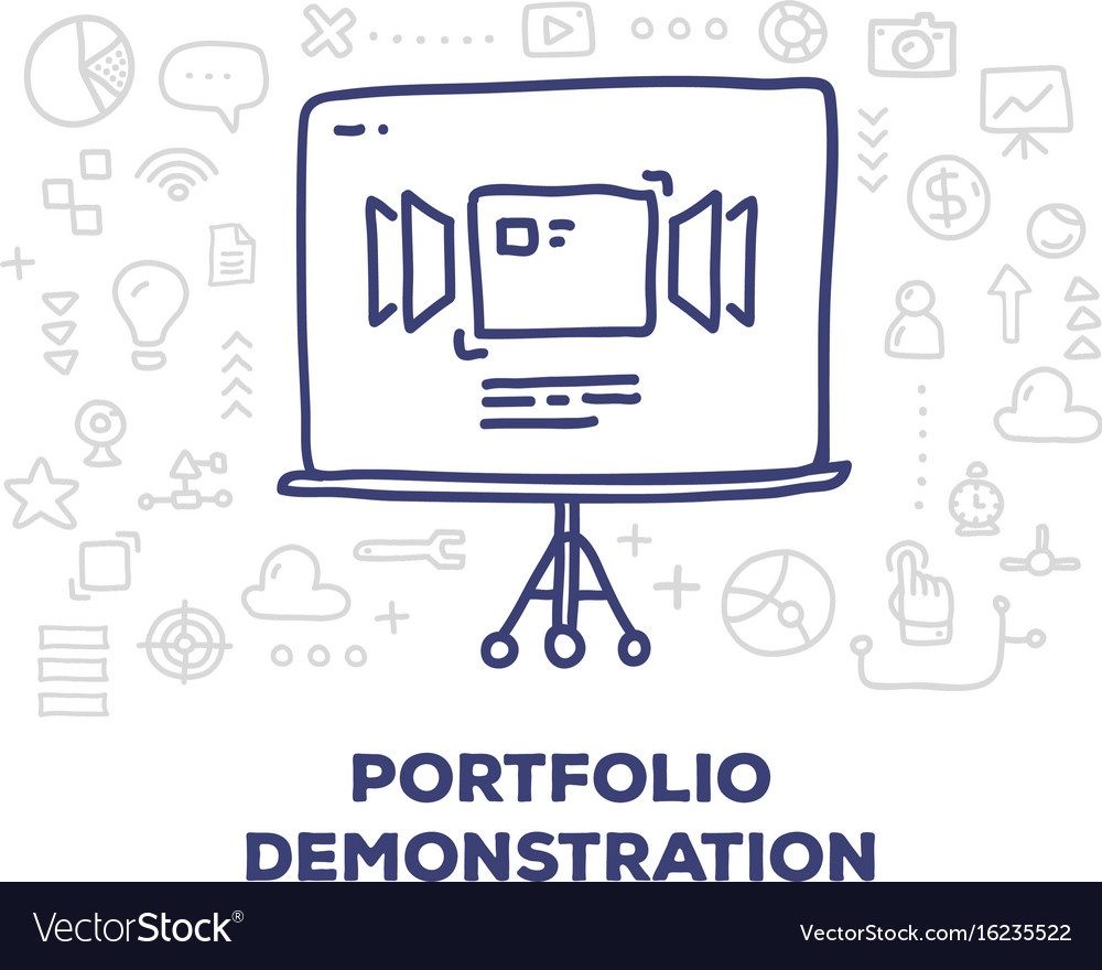 Tripod Screen with Line Icons