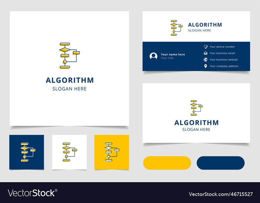 Algorithm logo design with editable slogan vector image Algorithm logo design with editable slogan