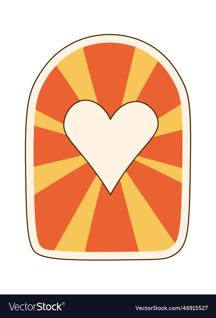 Arch groovy heart sticker