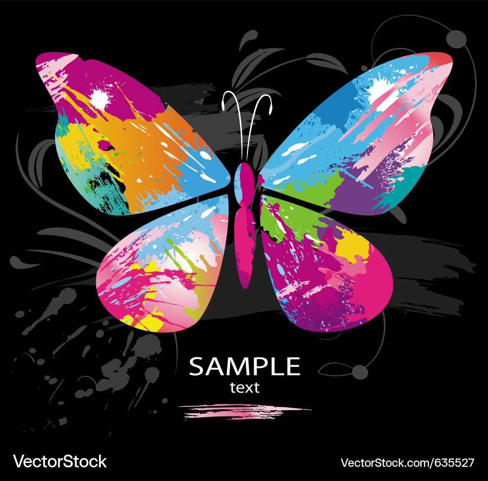 Butterfly splashes Royalty Free Vector Image - VectorStock