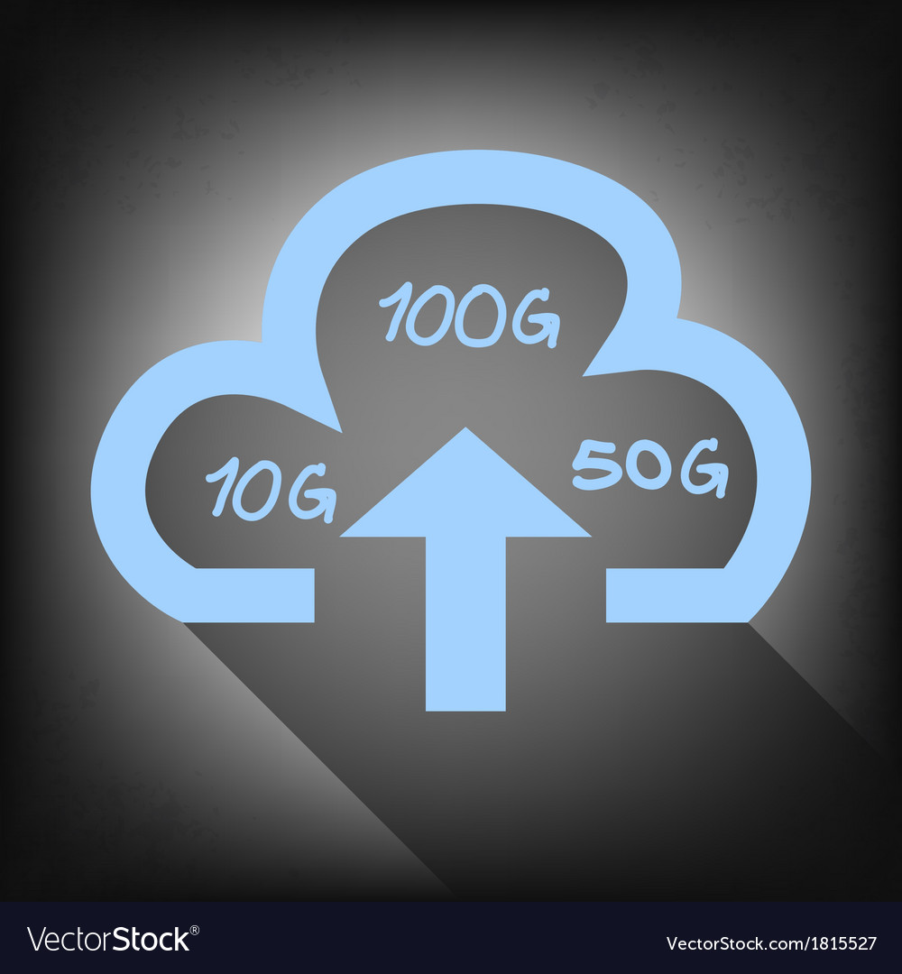 Cloud with upload arrow icon on grunge background