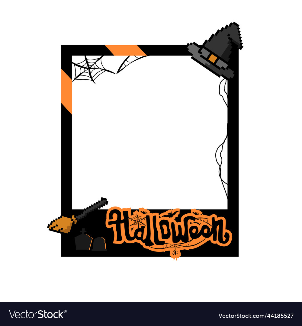 Creepy halloween photo frame template design