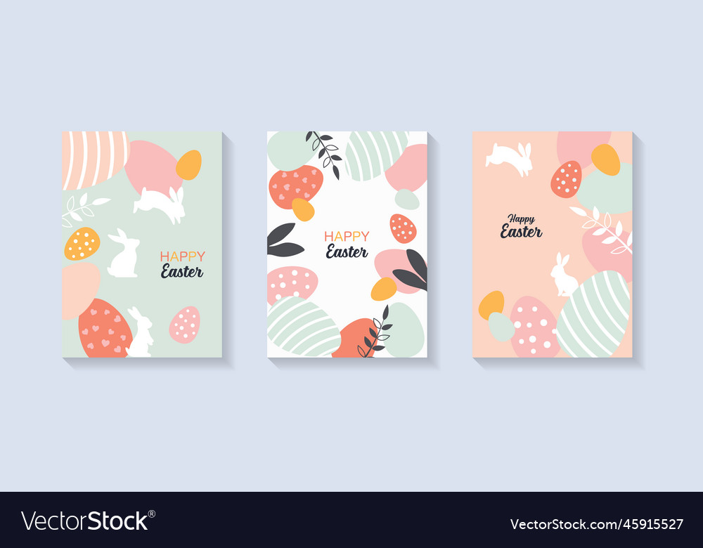 Easter greeting cards collection vector image Easter greeting cards collection