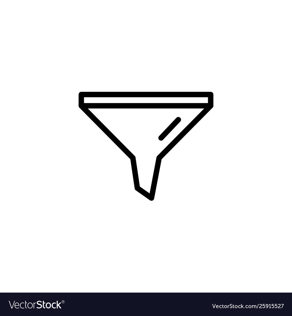 Funnel line icon in flat style for app ui vector image Funnel line icon in flat style for app ui