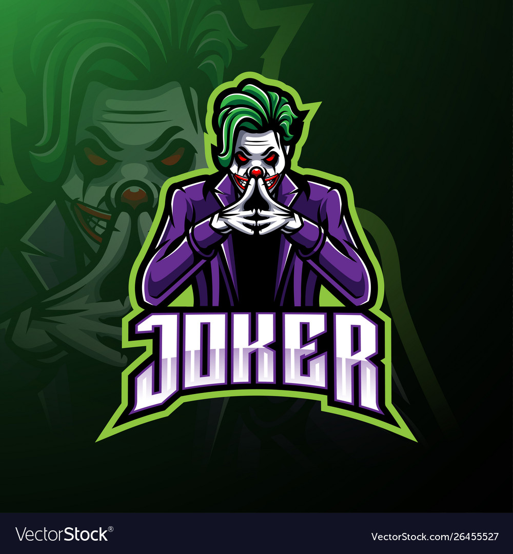 Joker Esport Mascot Logo Design Royalty Free Vector Image