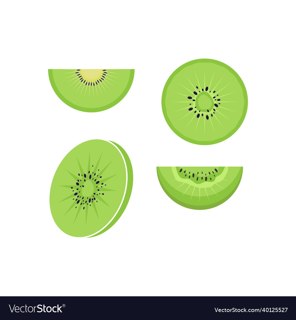Kiwi slice icon design template isolated