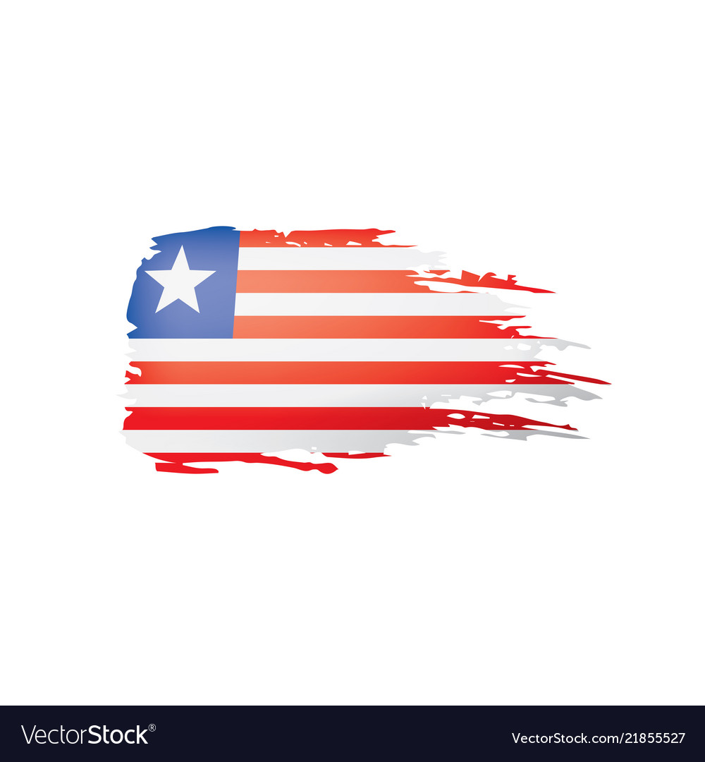 Liberia Flag On A White Royalty Free Vector Image