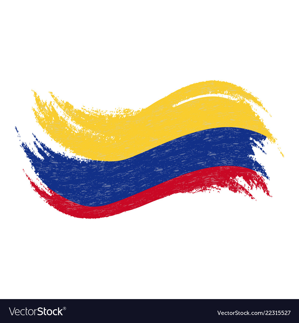 National flag of colombia designed using brush