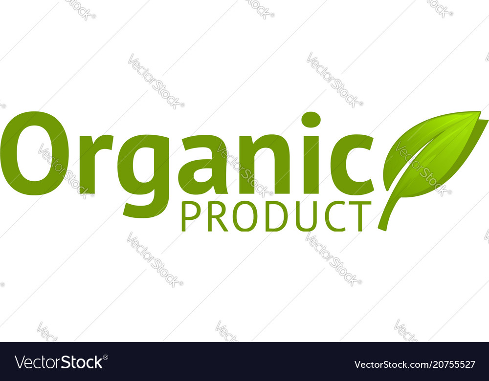 Organic product logo with leaf