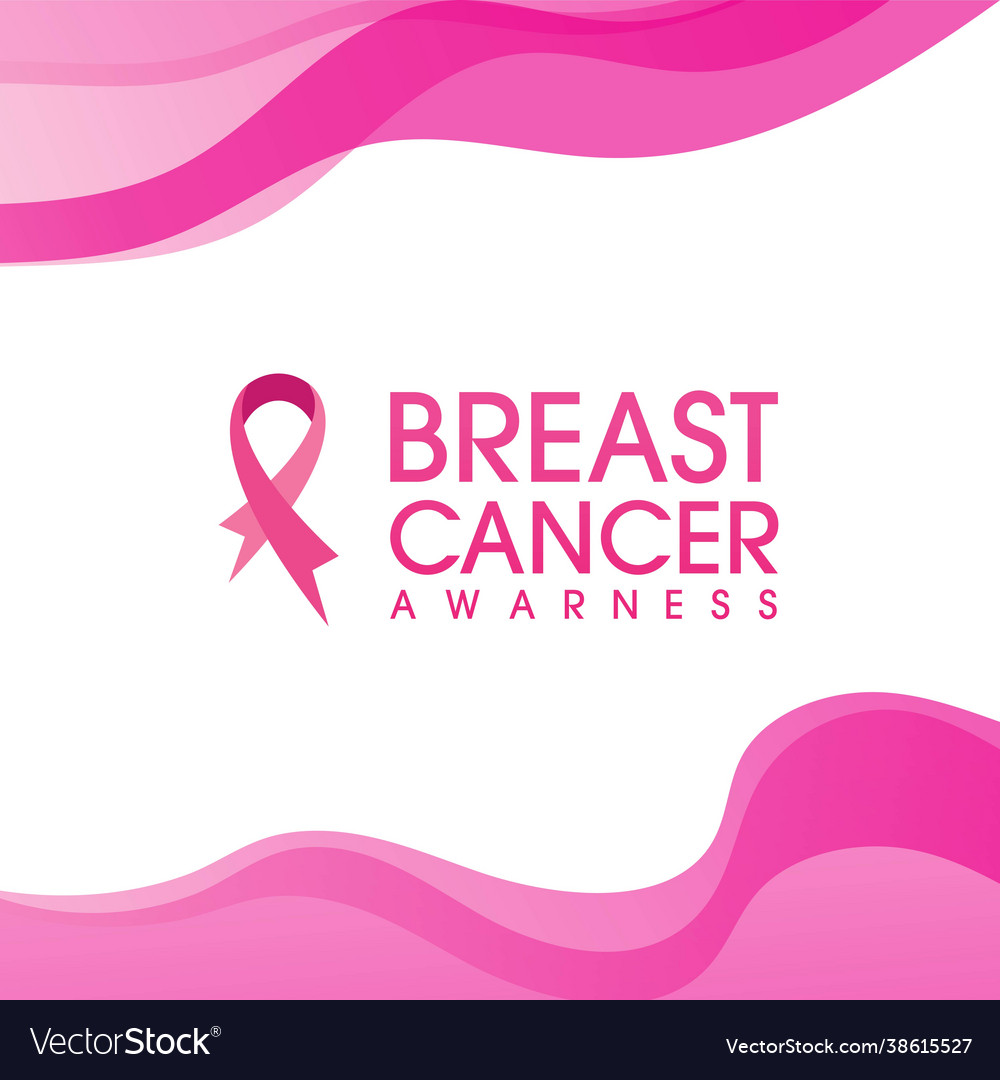 Pink ribbon breast cancer icon