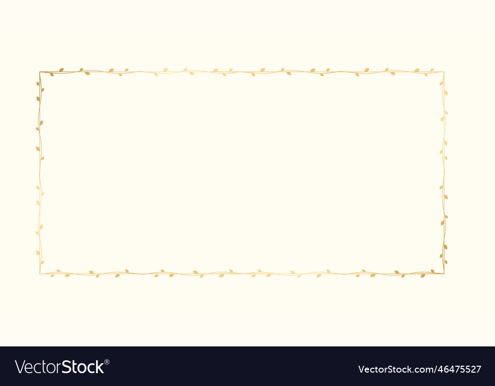 Rectangle golden frame with botanical design vector image Rectangle golden frame with botanical design