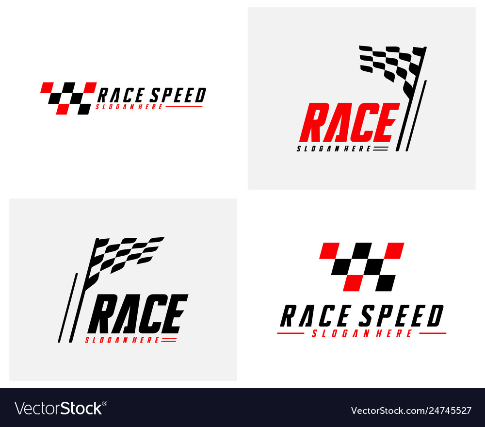 Set race flag design concepts icon speed