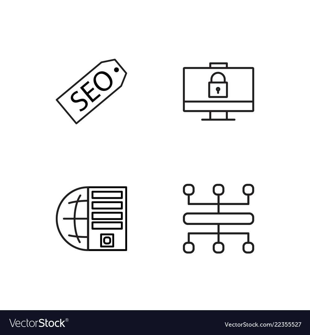Web simple outlined icons set