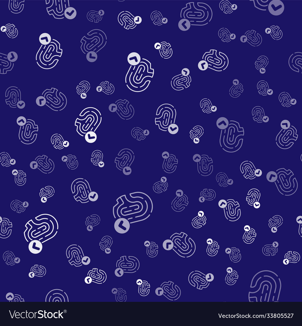 White fingerprint with check mark icon isolated vector image White fingerprint with check mark icon isolated