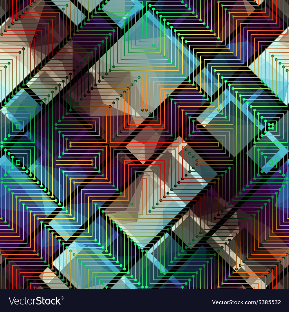 Abstract matrix pattern on geometric background