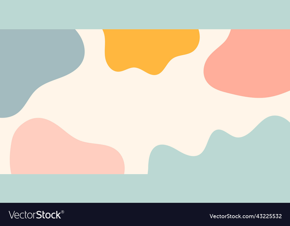 Abstract pastel colored curve flow shapes in beige