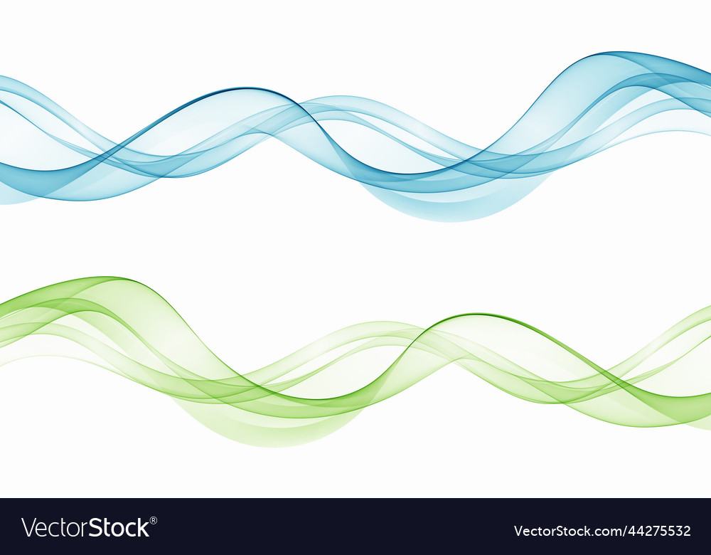 Blue and green transparent abstract wave Vector Image