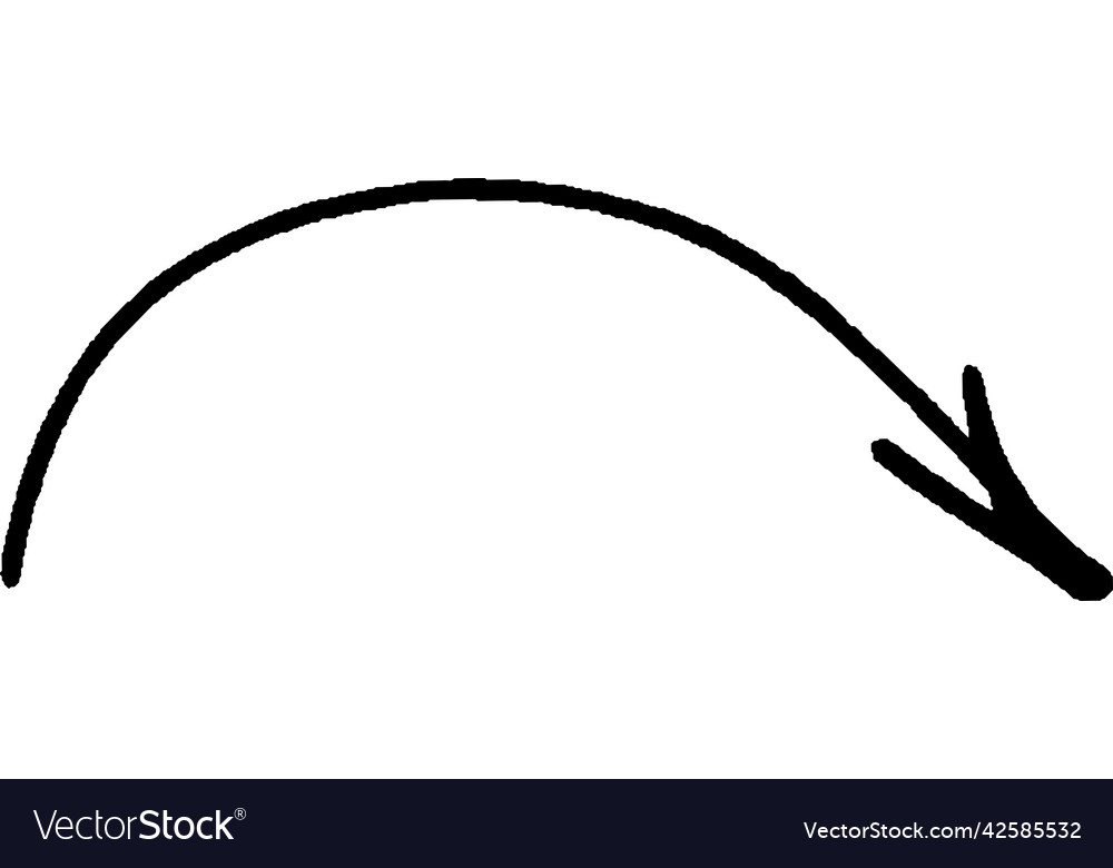 Brushstroke arrow smooth up hand drawn pointer vector image Brushstroke arrow smooth up hand drawn pointer