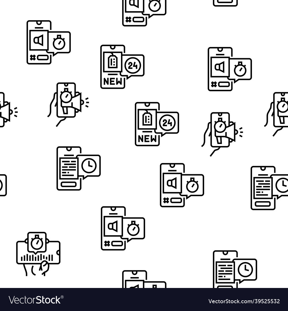 Ephemeral content seamless pattern vector image Ephemeral content seamless pattern