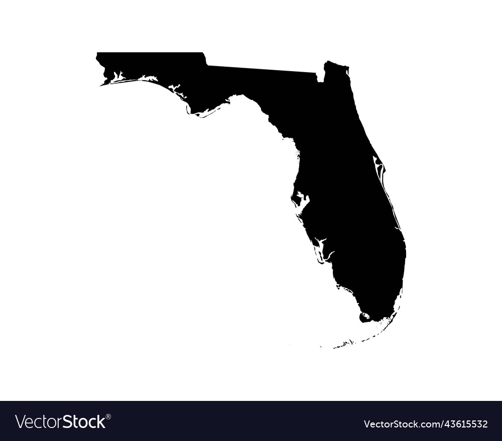 Florida fl usa map Royalty Free Vector Image - VectorStock