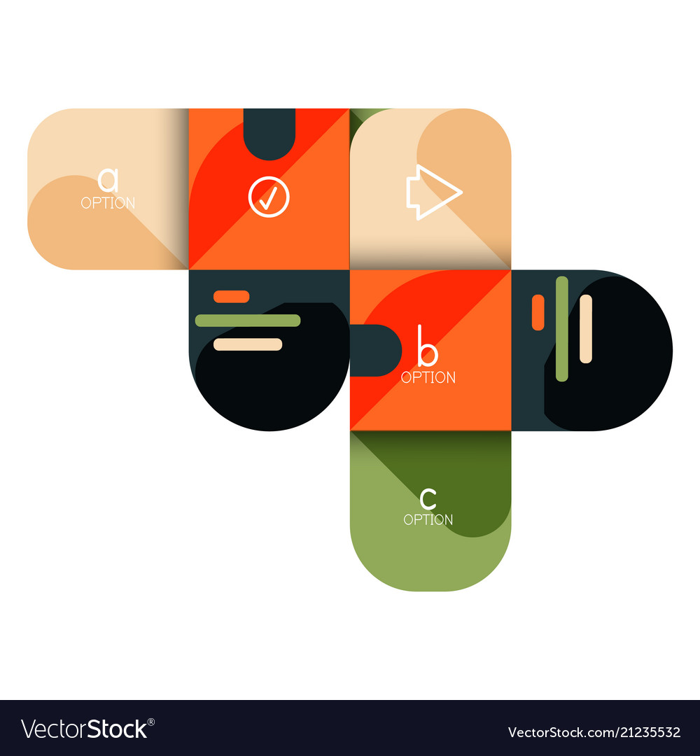 Infographics option and step by in rounded vector image Infographics option and step by in rounded