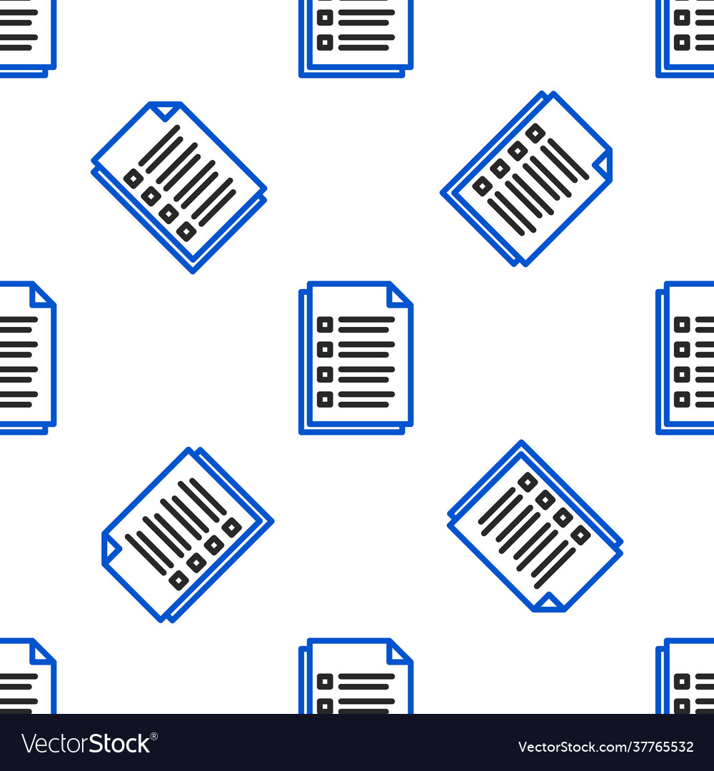 Line file document icon isolated seamless pattern vector image Line file document icon isolated seamless pattern