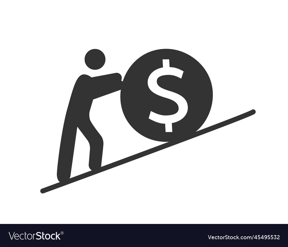 Man with coin icon vector image Man with coin icon
